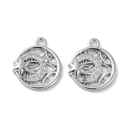 Латунные микропаве прозрачные кубические циркониевые подвески KK-F871-44P-1