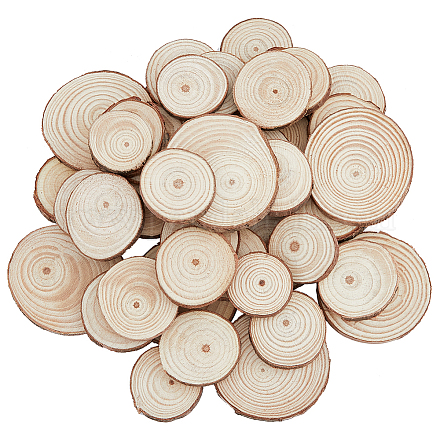 50 шт. необработанных кабошонов из натурального тополя WOOD-HY0001-02-1