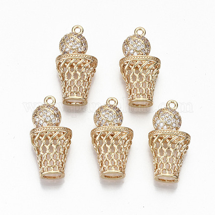 Латунные микро проложить кубического циркония подвески KK-S359-007-RS-1