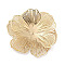 Rack Plating Brass Bead Caps, Long-Lasting Plated, Cadmium Free & Nickel Free & Lead Free, Flower, Light Gold, 43x45x3.5mm, Hole: 0.8mm