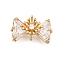 Brass Pave Cubic Zirconia Charms, Cadmium Free & Nickel Free & Lead Free, Bowknot, Real 14K Gold Plated, 9x15x6.5mm, Hole: 1mm