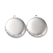 Rack Plating Brass Locket Pendants, Long-Lasting Plated, Flat Round, Platinum, 32x35.5x6mm, Hole: 2mm