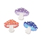 3Pcs 3 Colors Handmade Japanese Seed Beads, Loom Pattern, Mushroom, Mixed Color, 23x25~26x2mm, 1pc/color