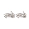 Brass Charms, Cadmium Free & Nickel Free & Lead Free, Rabbit, Real Platinum Plated, 13x4.5x8.5mm, Hole: 3x1mm