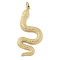 Ion Plating(IP) 304 Stainless Steel Pendants, with Jump Ring, Snake Charm, Real 14K Gold Plated, 32x16x2mm, Hole: 3mm