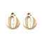 304 Stainless Steel Charms, Shell Charm, Ion Plating(IP), Real 18K Gold Plated, 9.5x7.5x1.5mm, Hole: 1.2mm