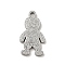 Non-Tarnish 304 Stainless Steel Textured Pendants, Boy, Stainless Steel Color, 13.5x7x1mm, Hole: 1mm