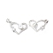 Eco-friendly Rack Plating Brass Micro Pave Cubic Zirconia Pendants, with Plastic Imitation Pearl, Cadmium Free & Lead Free, Heart Charm, Long-Lasting Plated, Platinum, 16.5x22x7mm, Hole: 5x3.5mm