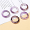 Natural Amethyst Plain Band Finger Rings, US Size 6 3/4(17.1mm), 6mm