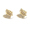 Clear Cubic Zirconia Butterfly Cuff Earrings, Brass Jewelry for Non-pierced Ears, Cadmium Free & Lead Free, Golden, 10x12x13mm