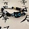 Wood and Glass Beaded Bracelets, Resin Cat Shape Stretch Bracelets for Men  Women, Black, Inner Diameter: 2-3/8 inch(6cm)