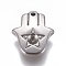 Tarnish Resistant 304 Stainless Steel Pendants Rhinestone Setting, Religion, Hamsa Hand/Hand of Fatima/Hand of Miriam with Star, Stainless Steel Color, Fit For 3mm Rhinestone, 16x13.5x3.8mm, Hole: 1.4mm