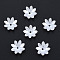 Resin Imitation Pearl Bead Caps, Multi-Petal, Flower, White, 10x10x3mm, Hole: 1mm