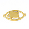 304 Stainless Steel Links Connectors, Oval with Twelve Constellation/Zodiac Sign, Leo, 23x12x1mm, Hole: 1.5mm