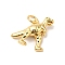 Rack Plating Brass Pendants, with Jump Ring, Cadmium Free & Nickel Free & Lead Free, Dinosaur, Real 18K Gold Plated, 14x18x5mm, Hole: 3.6mm