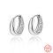Anti-Tarnish Rhodium Plated 925 Sterling Silver Hoop Earrings, Platinum, 9mm