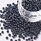 8/0 Glass Seed Beads, Metallic Colours, Black, 3mm, Hole: 1mm, about 2222pcs/100g