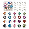 Enamel Charms, with Platinum Plated Alloy Findings and Glitter Powder, Flat Round with Dog Paw Prints, Mixed Color, 23x19x2.1mm, Hole: 2.1mm, 40pcs/box
