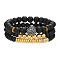 Fashionable retro black matte bracelet set with crown, zircon lion head.