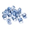 Transparent Glass Beads, with Glitter Powder, Pumpkin, Marine Blue, 8.5x8mm, Hole: 1.2mm