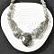 Natural Labradorite Faceted Bib Graduated Beaded Necklaces for Women, with Stainless Steel Lobster Clasps, Stainless Steel Color, 19.09 inch(48.5cm)