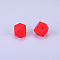 Hexagonal Silicone Focal Beads, Red, 23x17.5x23mm, Hole: 2.5mm