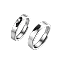 S925 Silver Long Distance Relationship Couple Rings with Adjustable Size
