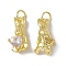 Rack Plating Brass Cubic Zirconia Pendants, with Jump Ring, Real 18K Gold Plated, Long-Lasting Plated, Cadmium Free & Nickel Free & Lead Free, Rabbit with Heart Charm, Clear, 16.5x8.5x5mm, Jump Ring: 5x0.9mm, Inner Diameter: 3.2mm
