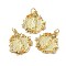 Rack Plating Brass Pave Cubic Zirconia Pendants, with Jump Ring, Lead Free & Cadmium Free, Long-Lasting Plated, Wreath with Saint Pattern Charm, Real 18K Gold Plated, 23x21.5x3mm, Hole: 3.4mm