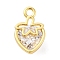 Brass Micro Pave Cubic Zirconia Charms, Cadmium Free & Nickel Free & Lead Free, Strawberry, Real 18K Gold Plated, 13x8x5.5mm, Hole: 1.5mm