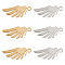 UNICRAFTALE 12pcs 2 Colors Angle Wing Pendants Stainless Steel Feather Pendants Hypoallergenic Drop Charms for Jewelry Crafts Making 20x8x1mm