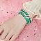 3Pcs 3 Size Synthetic Imperial Jasper Round Beaded Stretch Bracelets Set, Gemstone Jewelry for Women, Light Sea Green, Inner Diameter: 2-1/8 inch(5.5cm), Beads: 6~10mm, 1Pc/size
