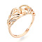 Brass Micro Pave Clear Cubic Zirconia Adjustable Ring Settings, for Half Drilled Beads, Cadmium Free & Nickel Free & Lead Free, Real 18K Gold Plated, Pin: 0.9mm, 8.9mm, US Size 8 1/2(18.5mm)