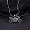 Motorcycle Alloy Pendant Necklace, Stainless Steel Box Chain Necklaces for Men, Antique Silver & Stainless Steel Color, 27.56 inch(70cm)