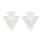 304 Stainless Steel Etched Metal Embellishments Pendants, Triangle Charm, Stainless Steel Color, 45.5x38x0.5mm, Hole: 1.6mm