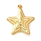 304 Stainless Steel Pendants, Star Charm, Golden, 27x25x10.5mm, Hole: 5.5x3mm