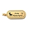 Oval with 12 Constellation 304 Stainless Steel Rhinestone Pendants, with Enamel, Ion Plating(IP), Real 18K Gold Plated, Aries, 46x19x2mm, Hole: 6x3.5mm