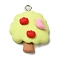 Autumn Theme Opaque Resin Pendants, with Platinum Plated Iron Loops, Tree, 26x21x8.5mm, Hole: 1.8mm