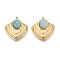 Natural Amazonite Pendants, Heart Charms, with 304 Stainless Steel Settings, Real 14K Gold Plated, 25x23x6~7mm, Hole: 1.5mm