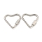 Non-Tarnish 304 Stainless Steel Screw Carabiner Lock Charms, for Necklaces Making, Quick Links, Heart, 23x25x2mm