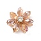 Wire Wrapped Glass Cabochons, with Light Gold Plated Iron Findings, Flower, Wheat, 27x27x8.5mm