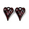 Opaque Resin Cabochons, Heart with Leopard Print, Coconut Brown, 27x20x8.5mm, Hole: 3.5mm