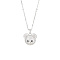 Brass Pave Crystal Rhinestone Pendant Necklaces for Wowen, Platinum, Bear, 15.35 inch(39cm), Pendant: 15.8x16.8mm