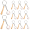 12Pcs Mini Baseball PU Leather Pendant Keychain with Wood Baseball Bat, with Iron Finding, White, 8.2cm