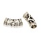 Tibetan Style Alloy Curved Tube Beads, Curved Tube Noodle Beads, Hollow, Antique Silver, 26x10.5x9mm, Hole: 7mm