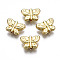 Rack Plating Alloy Beads, Cadmium Free & Lead Free, Butterfly, Light Gold, 7.5x11x4mm, Hole: 1.2mm