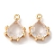 Real 18K Gold Plated Brass Micro Pave Cubic Zirconia Charms, Cadmium Free & Nickel Free & Lead Free, Teardrop, WhiteSmoke, 11x8x3.5mm, Hole: 0.9mm