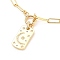 Brass Micro Pave Clear Cubic Zirconia Pendant Necklaces, with Brass Paperclip Chains and 304 Stainless Steel Toggle Clasps, Oval with Moon & Star, Golden, 18.50 inch(47cm)