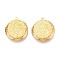 304 Stainless Steel Locket Pendants, Photo Frame, Flat Round, Ion Plating(IP), Real 18K Gold Plated, 31x27.5x5mm, Hole: 2.2mm, Inner Diameter: 20mm