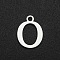 Non-Tarnish 201 Stainless Steel Charms, Laser Cut, Letter, Stainless Steel Color, Letter.O, 12x9x1mm, Hole: 1.5mm